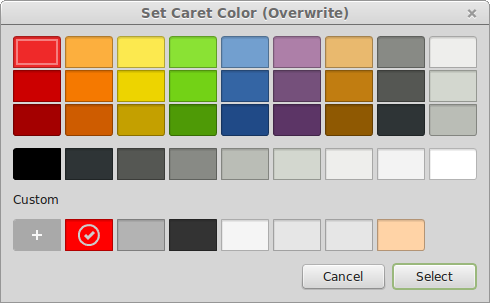 Screenshot: Color chooser dialog, GTK3
